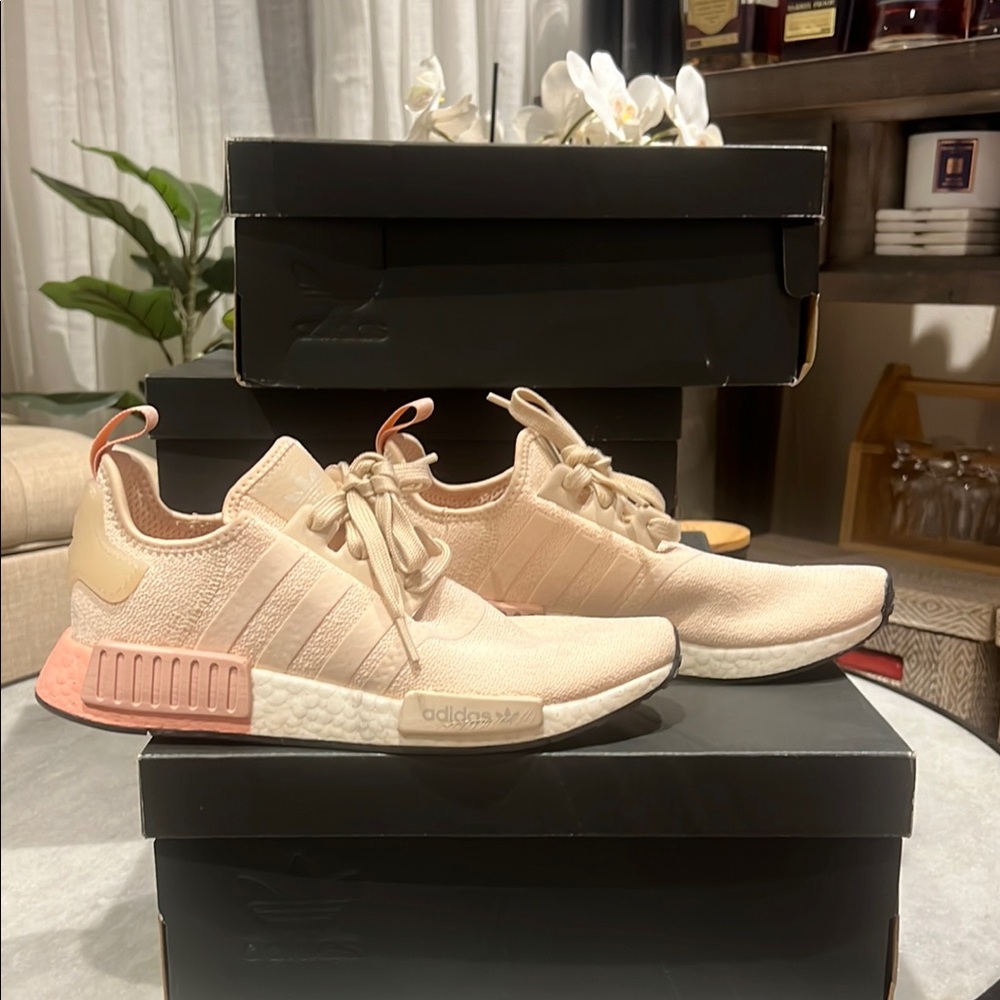 Adidas Pink Sneakers with Cushioned Sole and Knitted Upper